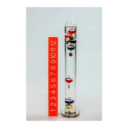 Bel-Art H-B DURAC Galileo Thermometer, 18 to 30C 64 to 88F, 7 Spheres, 17in 620000400